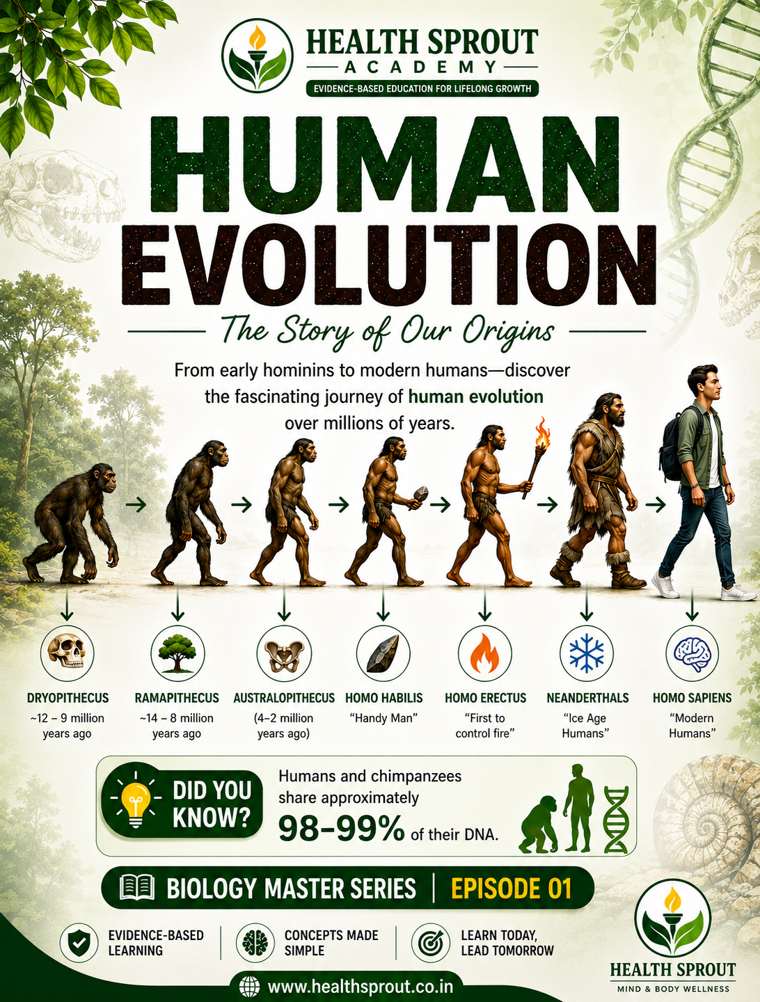 Human Evolution: The Story of Our Origins — Health Sprout Academy